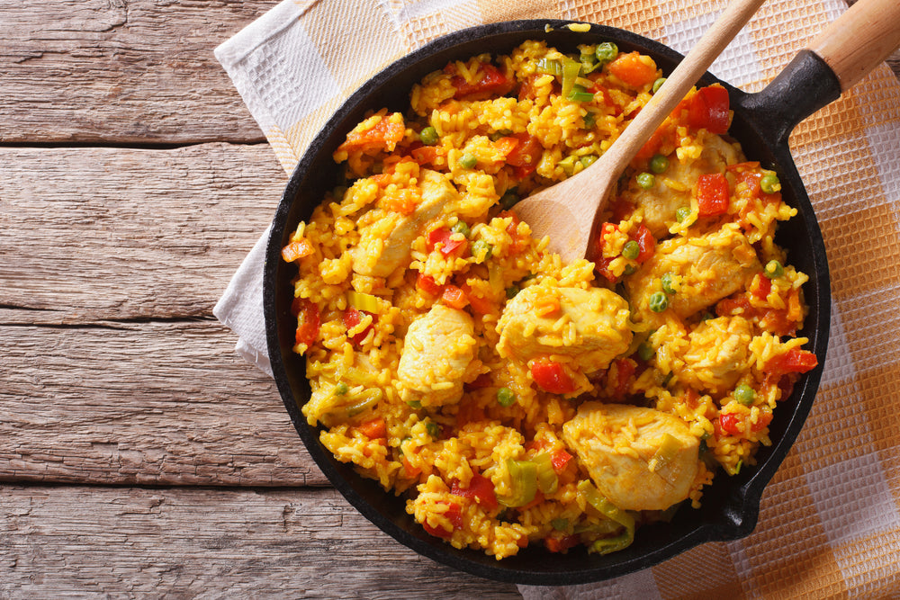Arroz con pollo: Spaanse rijst met kip en groenten