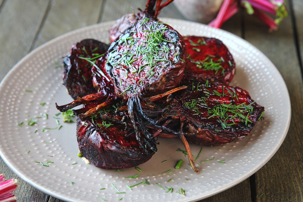 Summertime: gepofte rode bieten op de barbecue