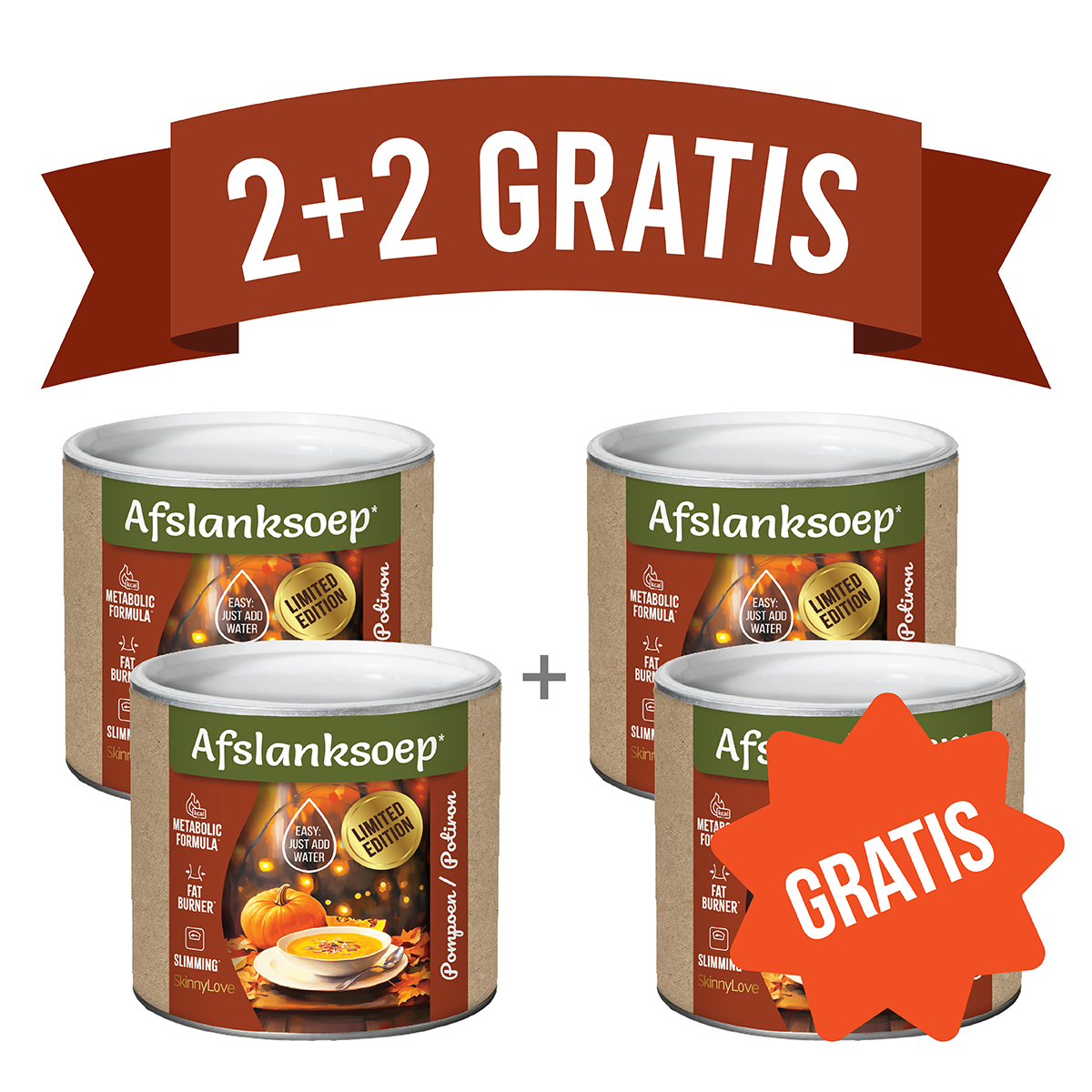 SkinnyLove Afslanksoep - Pompoen (2+2 GRATIS)