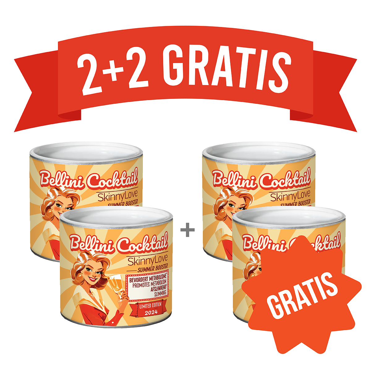 Summer Booster - Champagne Bellini (2+2 GRATIS)