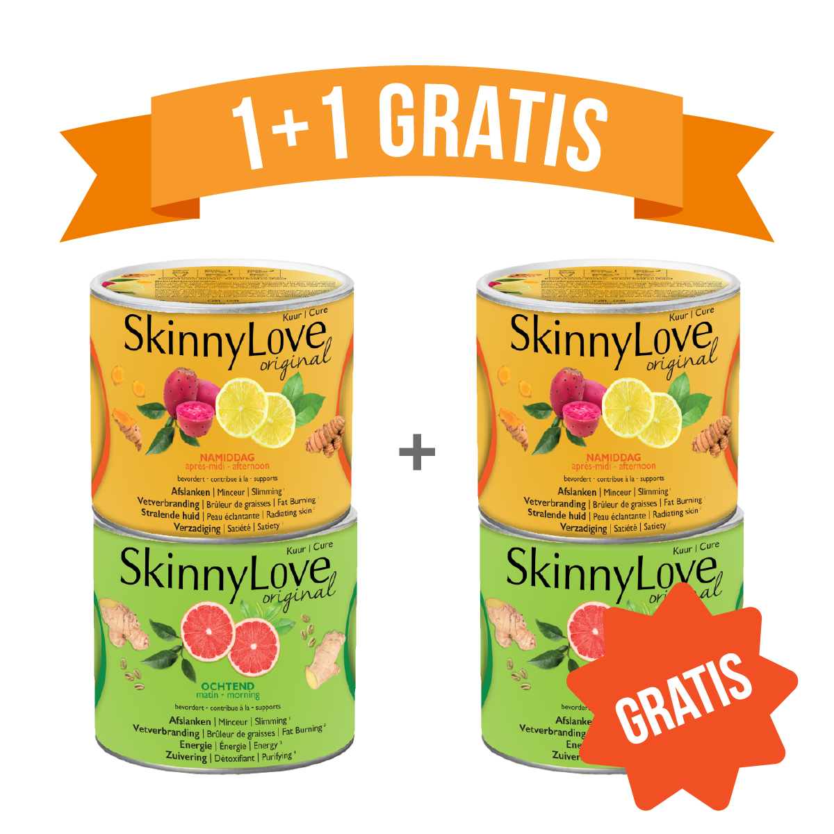 SkinnyLove vermageringskuur original Spicy (2x 230g) (1+1 GRATIS)