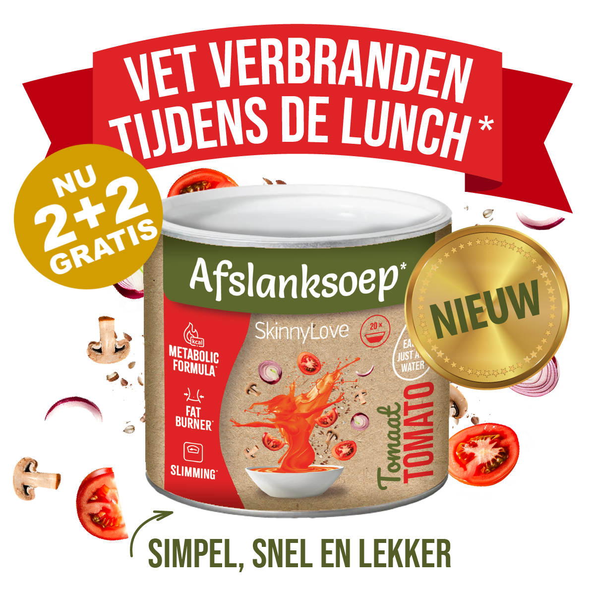 SkinnyLove Afslanksoep - Tomaat (2+2 GRATIS)