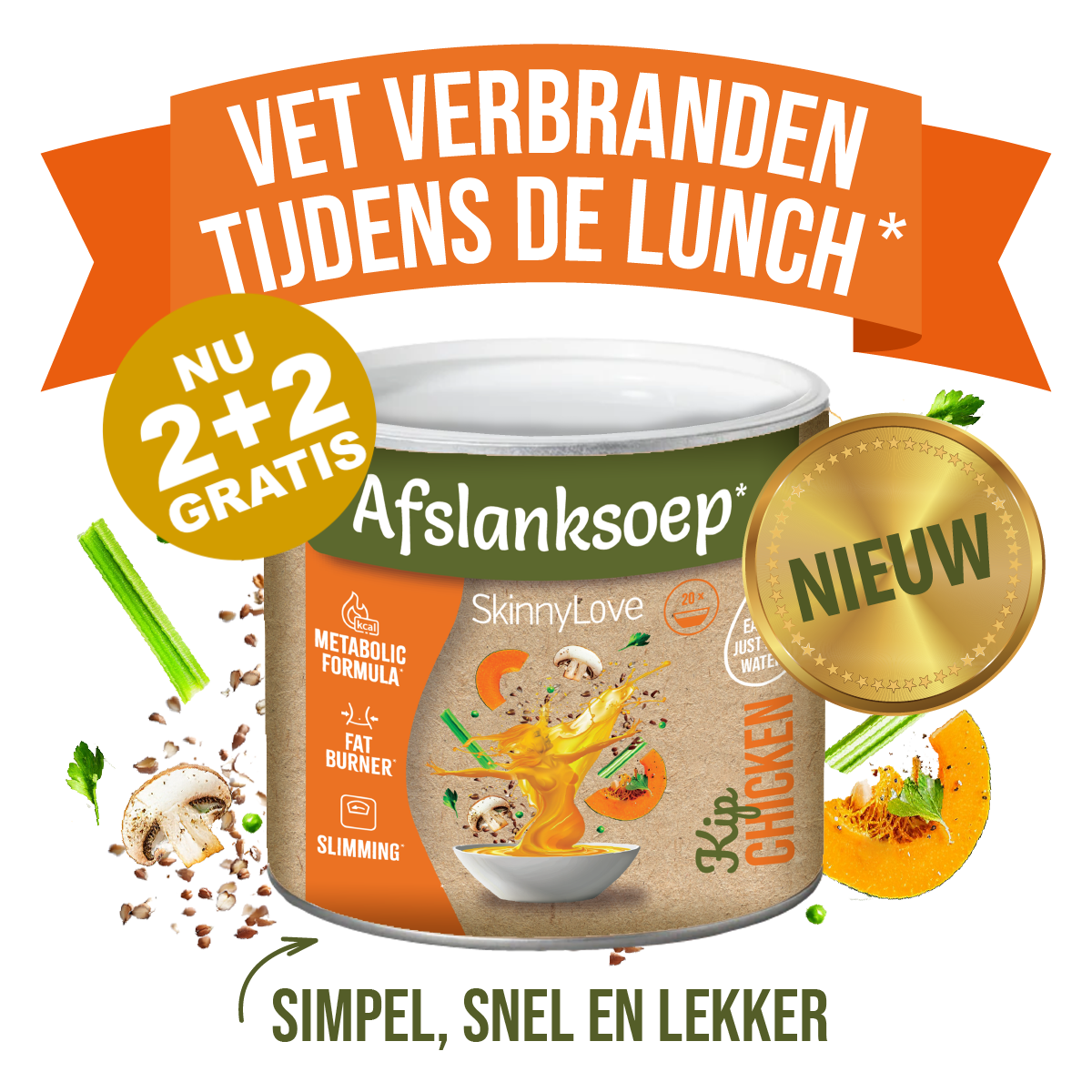 SkinnyLove Afslanksoep Kip (2+2 GRATIS)