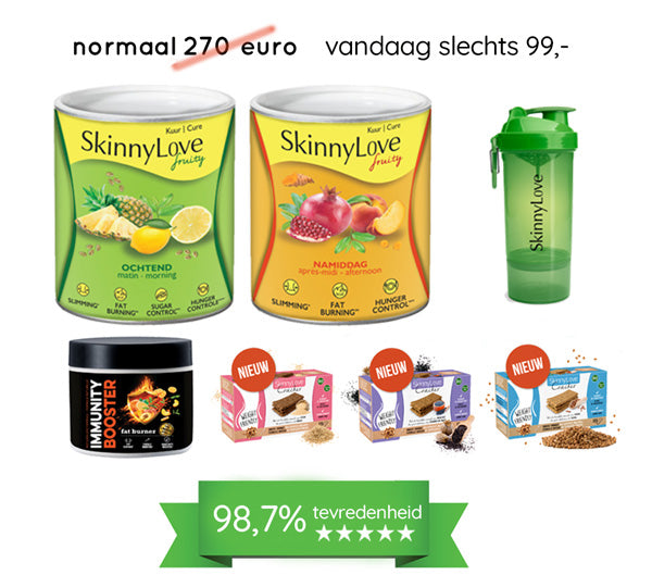 Slanker zonder honger en zonder dieet<br>Starterspakket met 98,7% tevredenheidsscore 🌟 en een superkorting.