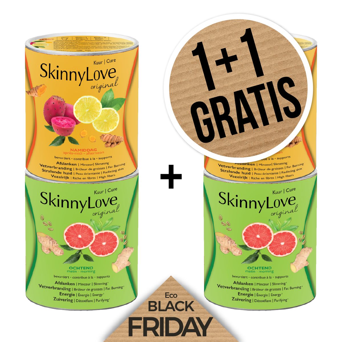 pakket van 4 blikken skinny love fatburner 1+1 Black Friday