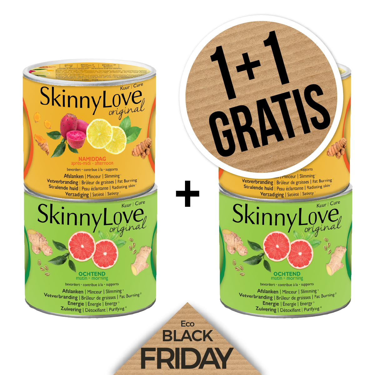 SkinnyLove vermageringskuur original Spicy (2x 230g) (1+1 GRATIS)